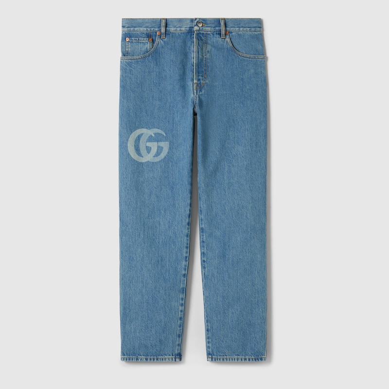 GUCCI Lasered Double G denim pant outlook