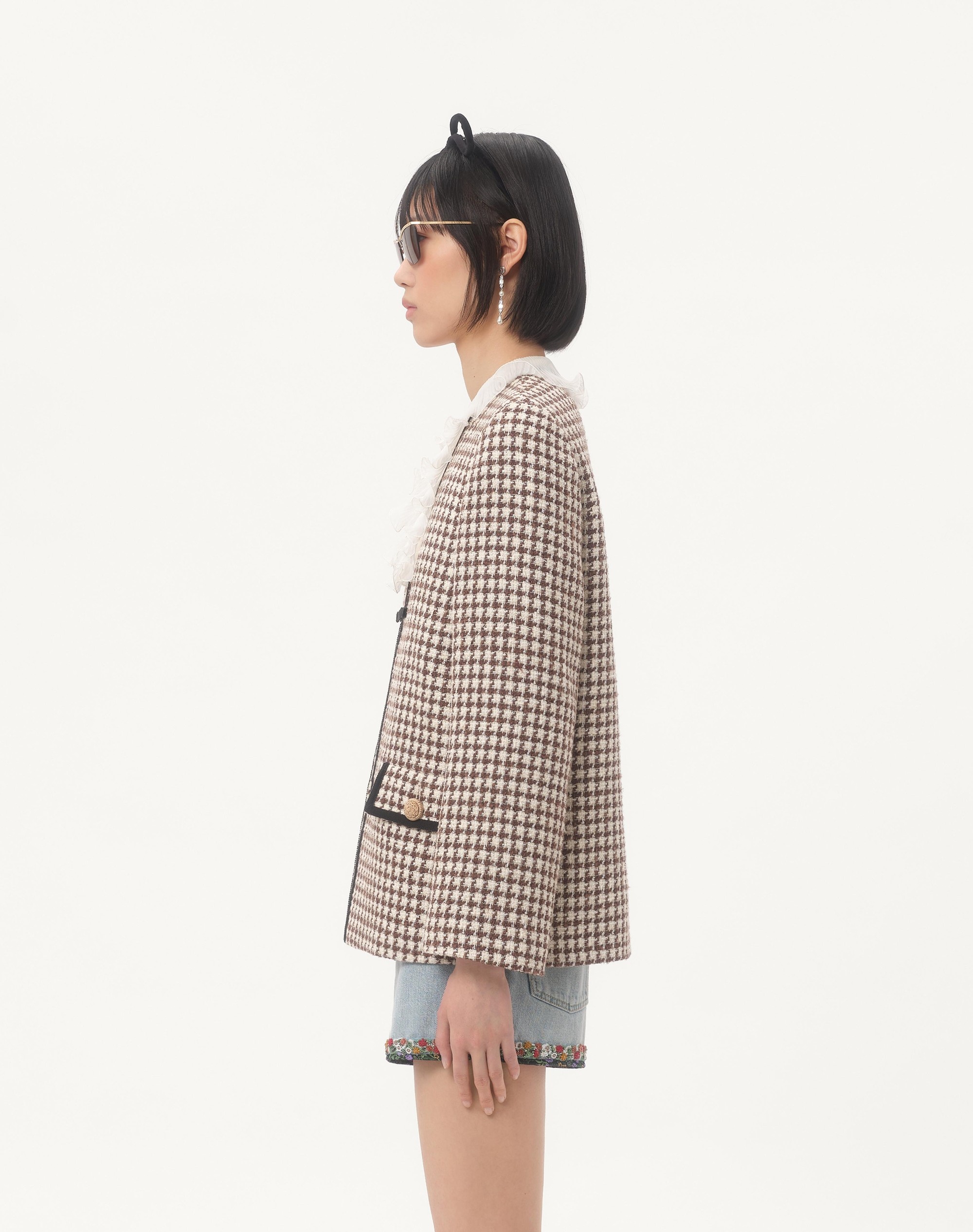LIGHT TWEED PIED DE POULE JACKET - 6
