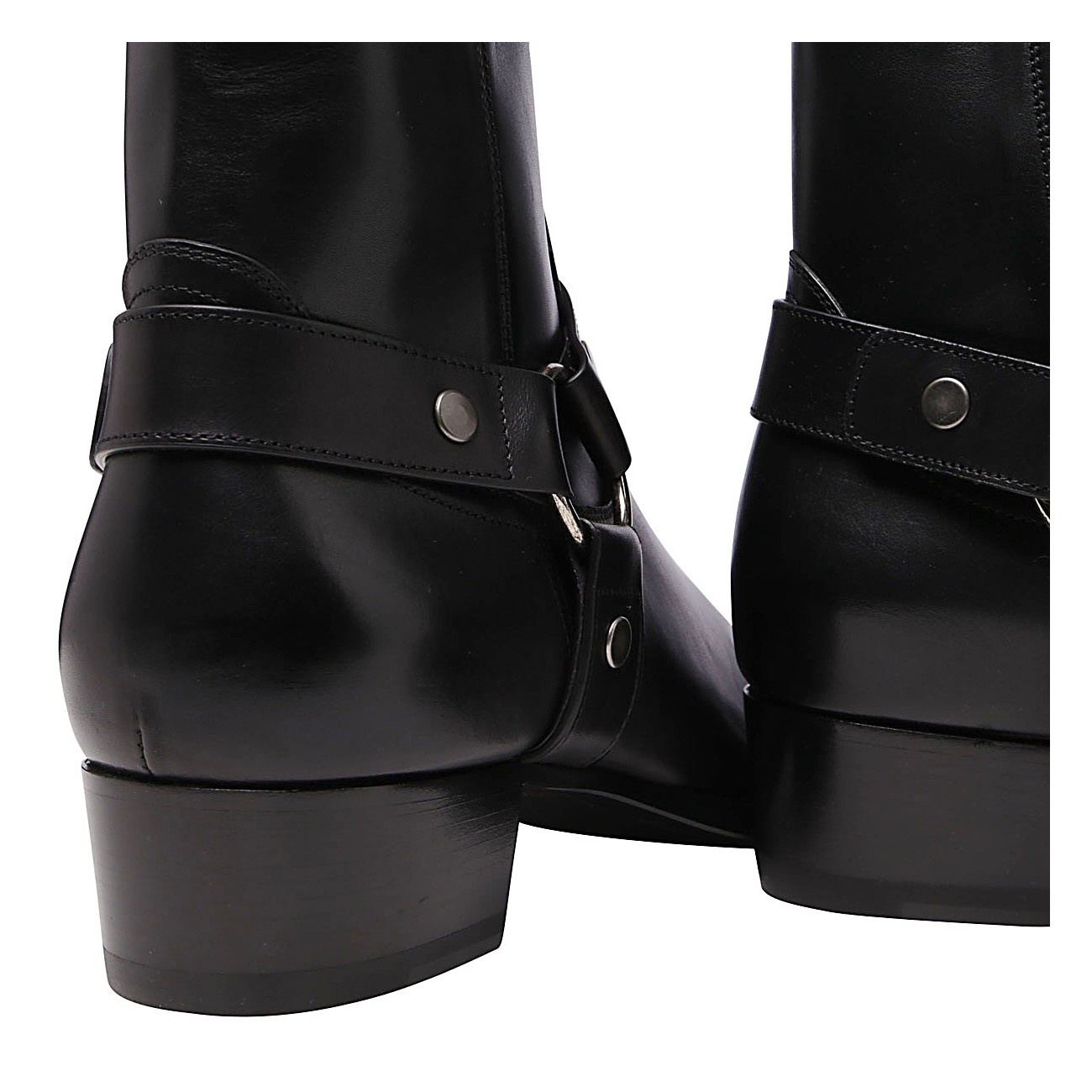 black leather wyatt harness boots - 4