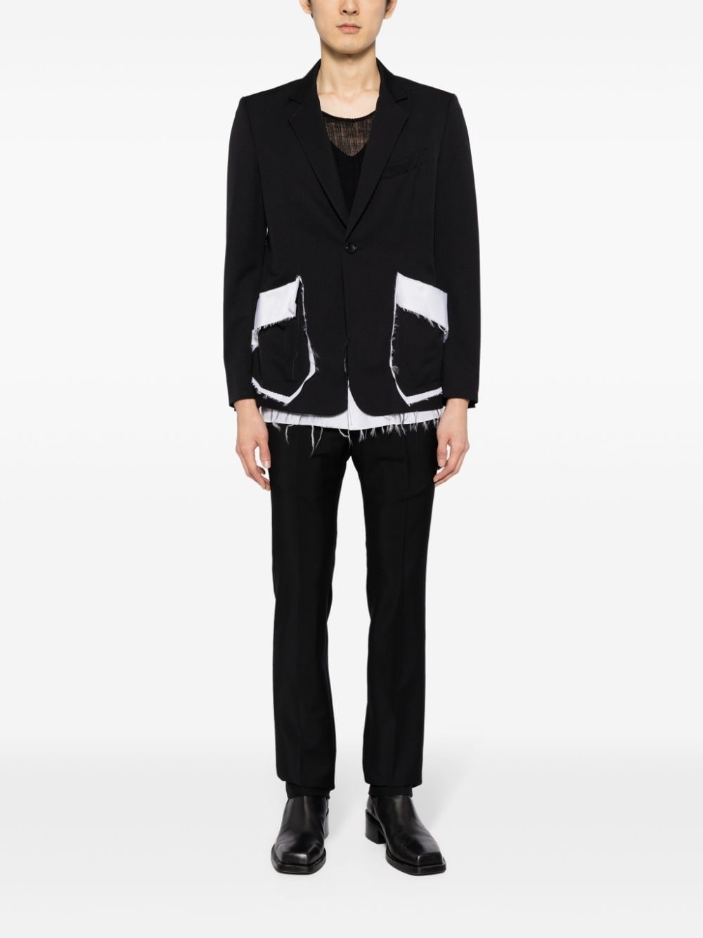 pleat-detail straight-leg trousers - 2
