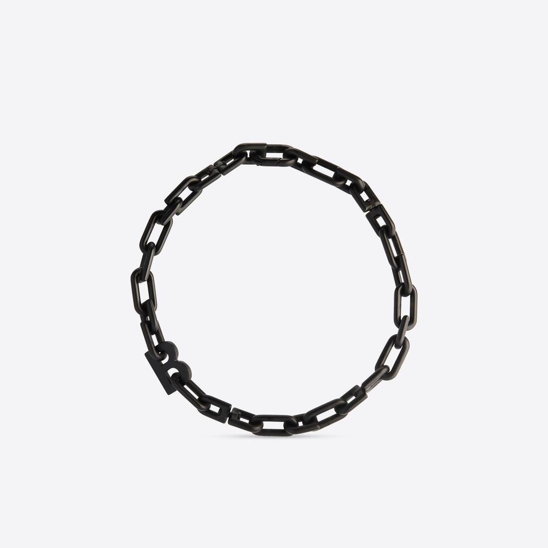 B Chain Thin Necklace  in Black - 1