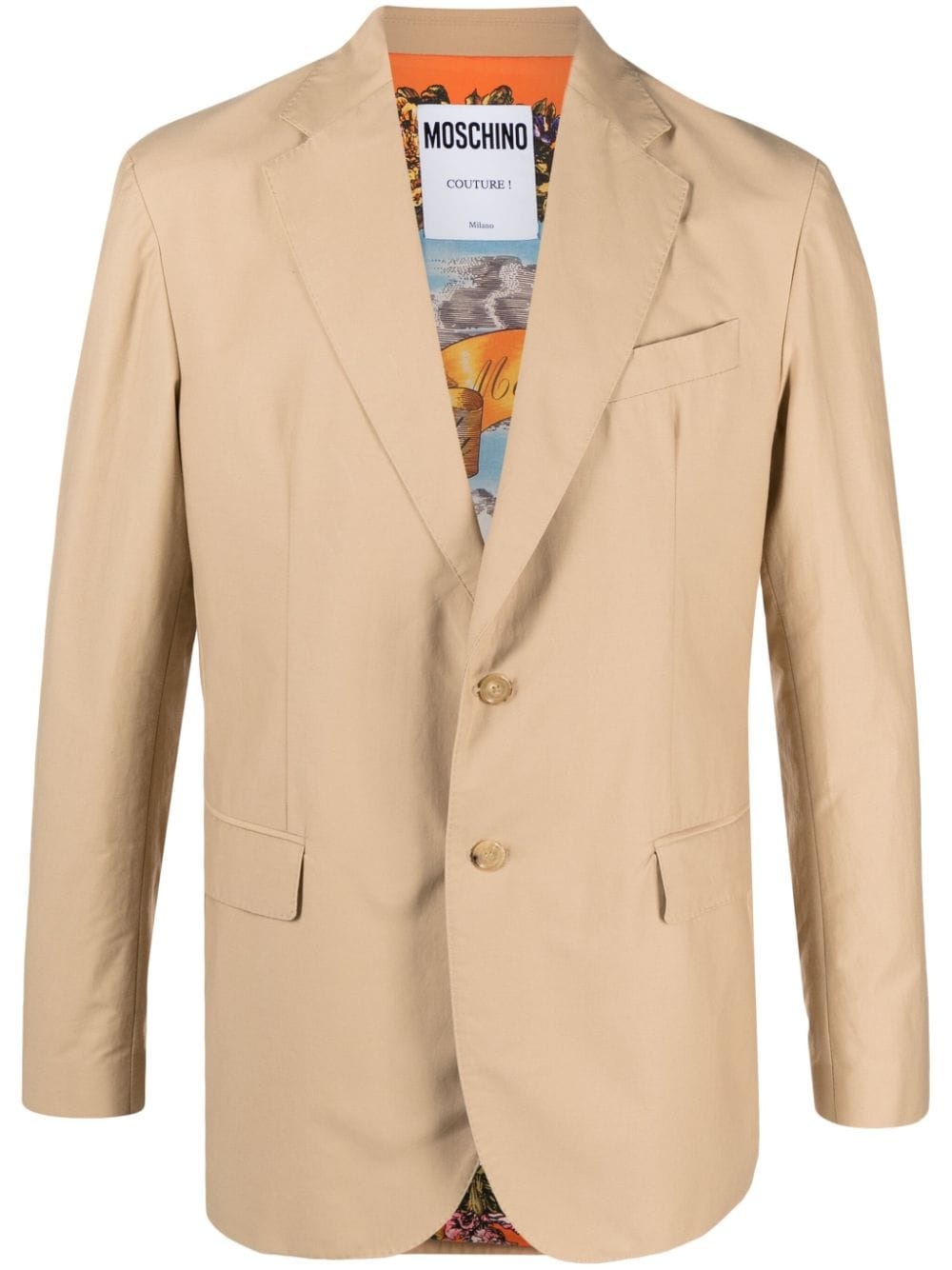 single-breasted cotton-blend blazer - 1