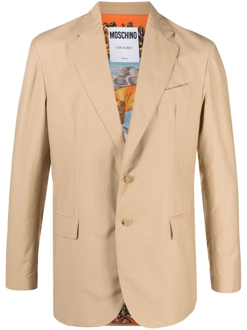 single-breasted cotton-blend blazer 1