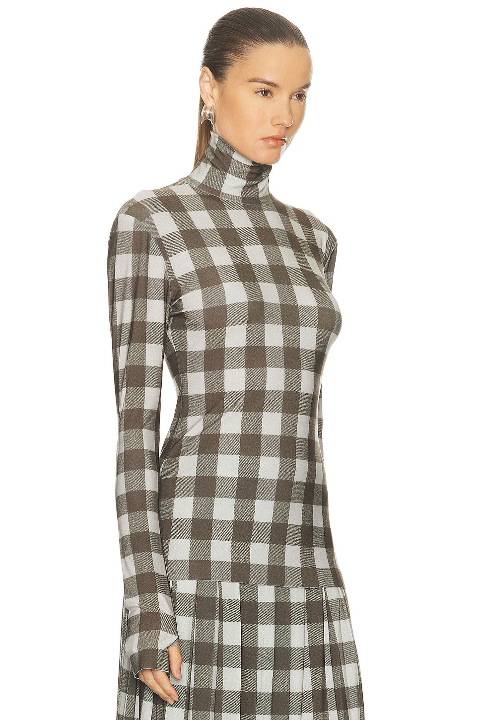 Slim Fit Long Sleeve Turtleneck Top - 2