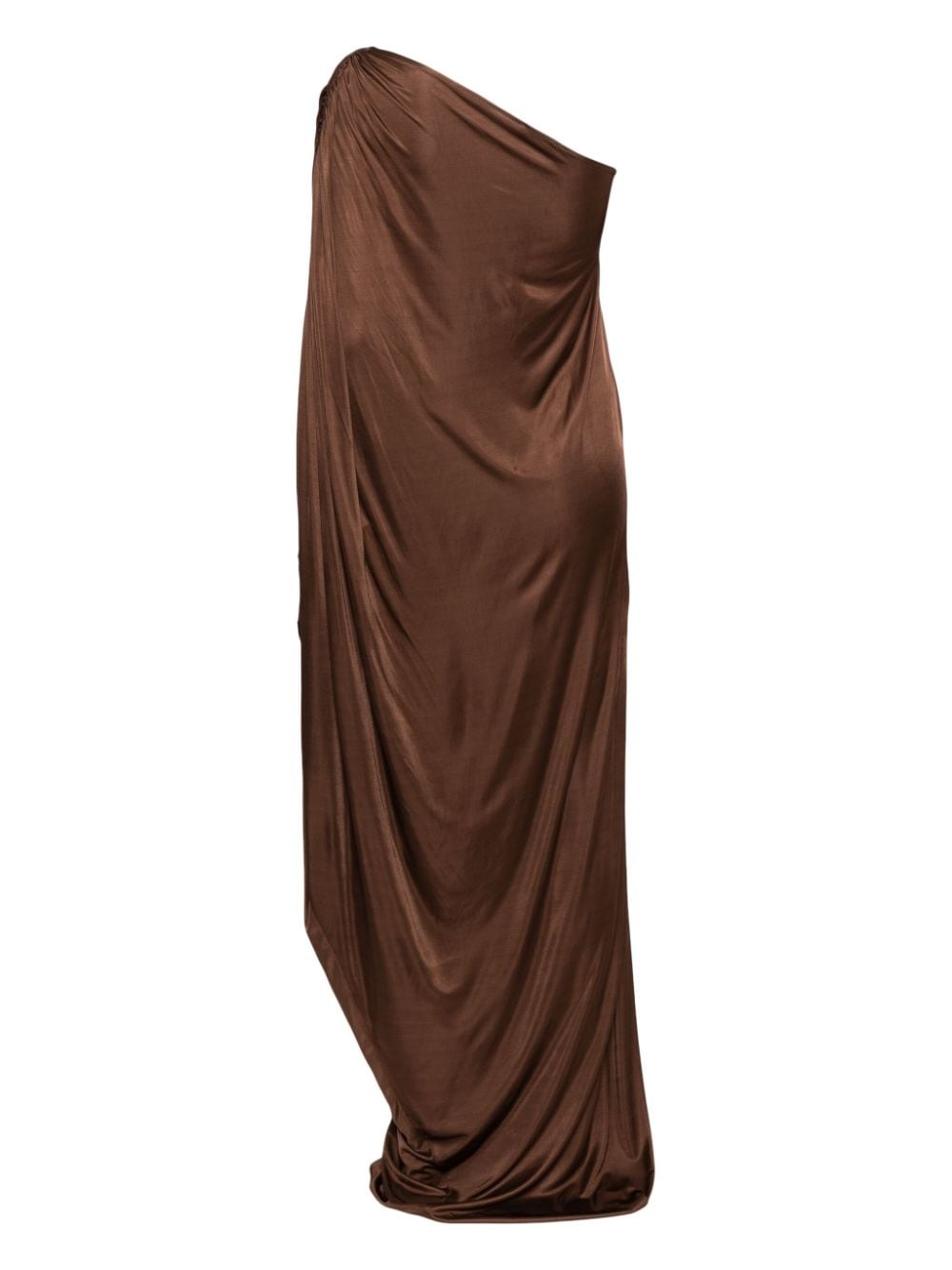 single-sleeve draped dress - 2