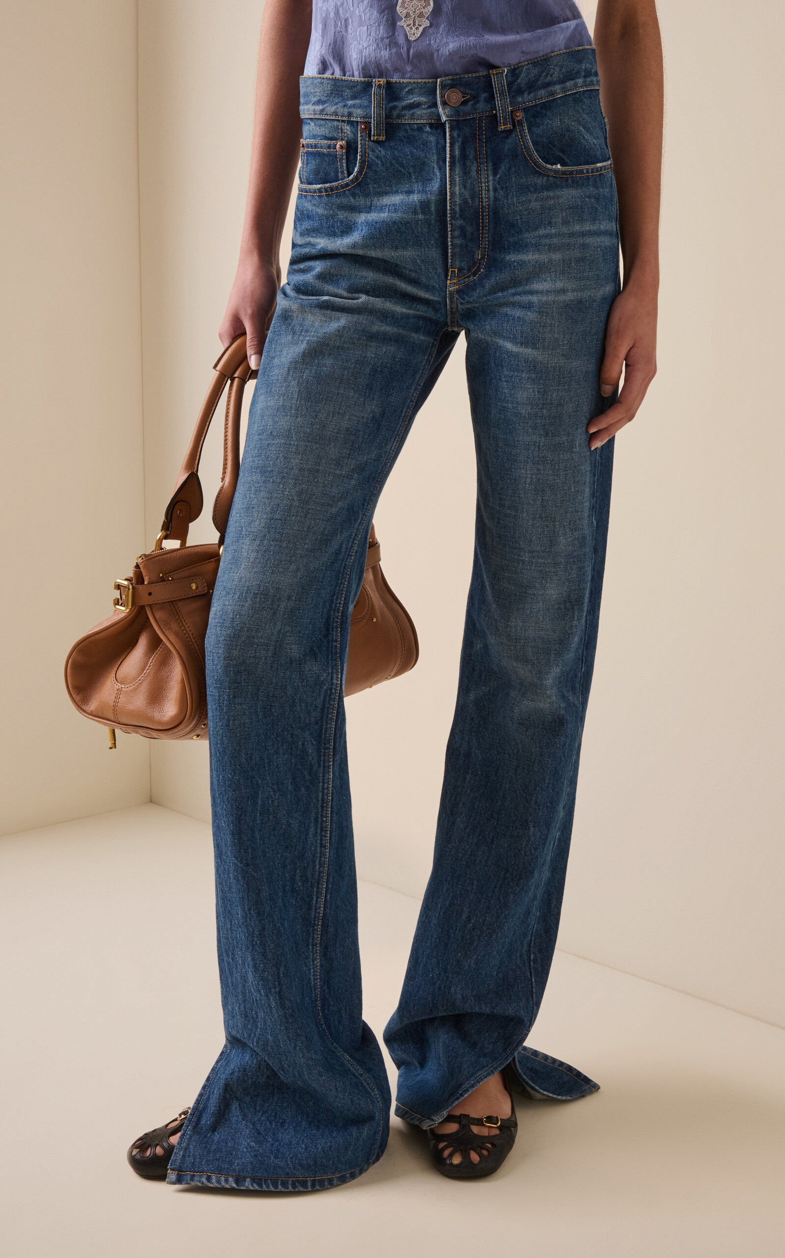 Rigid High-Rise Straight-Leg Jeans medium wash - 3