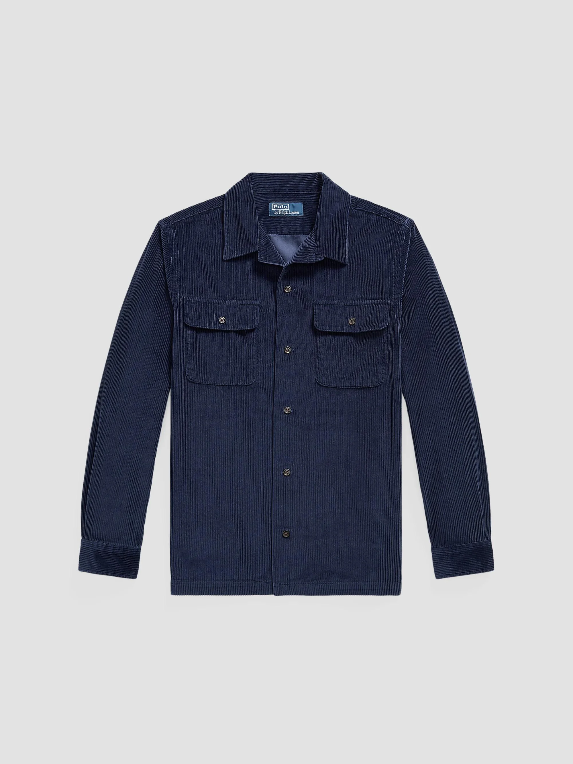 Men's Classic-Fit Corduroy Camp Shirt - Newport Navy - 1