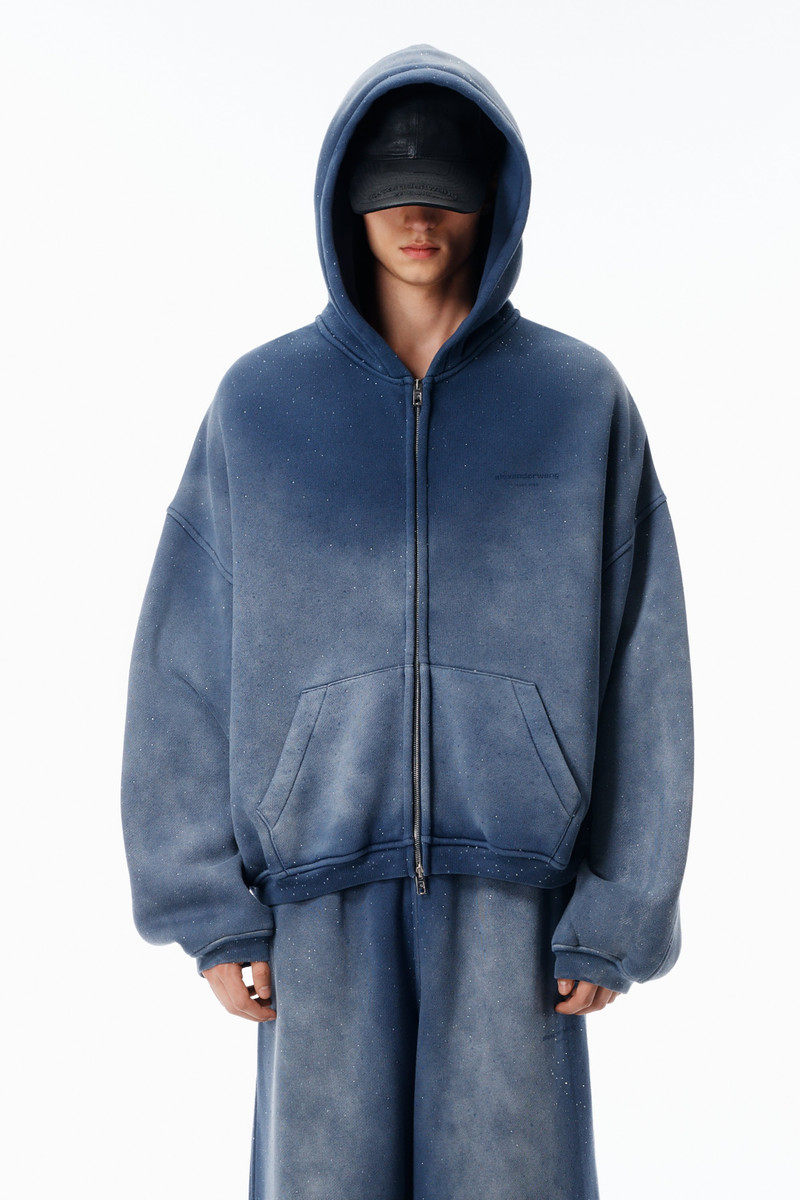 Unisex Crystal Hotifx Zip-Up Hoodie in Cotton Blend 2
