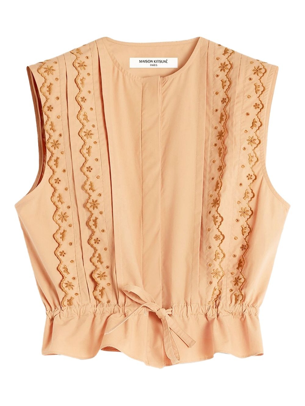 embroidered sleeveless blouse - 1