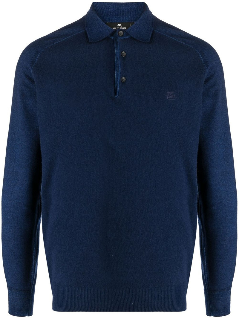 logo-embroidered long-sleeve polo shirt 1