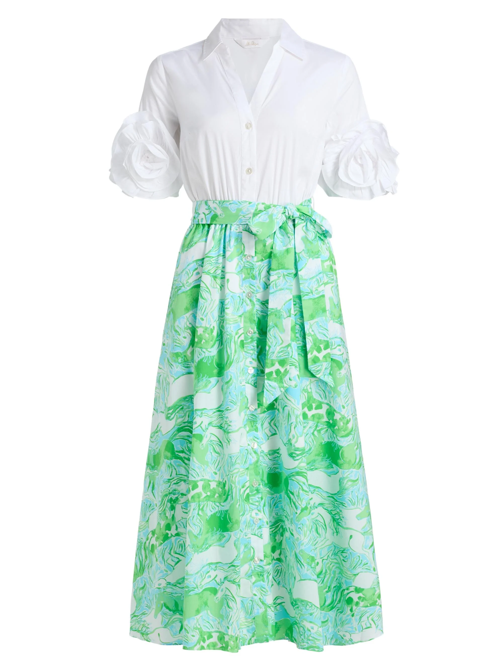 Women's Sonaire Midi Shirtdress - Capri Blue Galloping Gals - 1