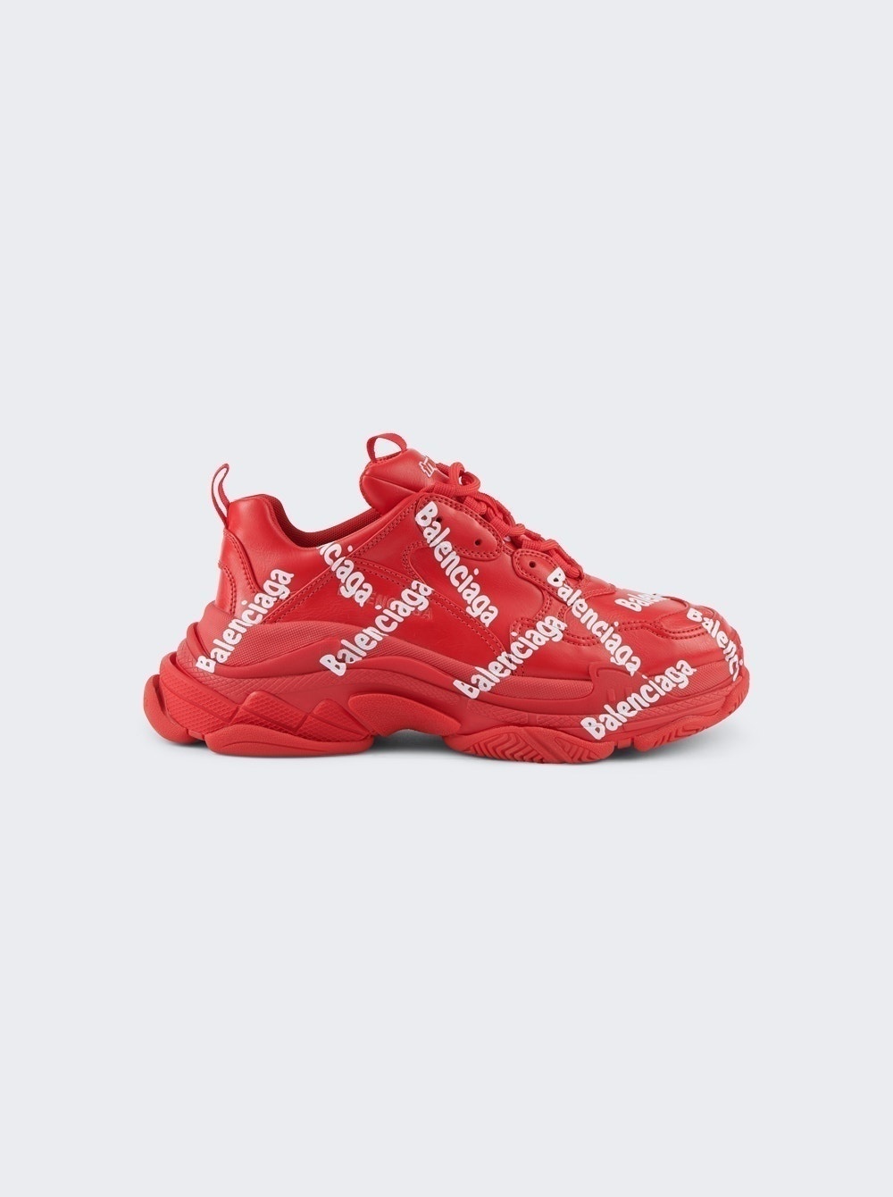 Triple S Logotype Sneaker Red - 1