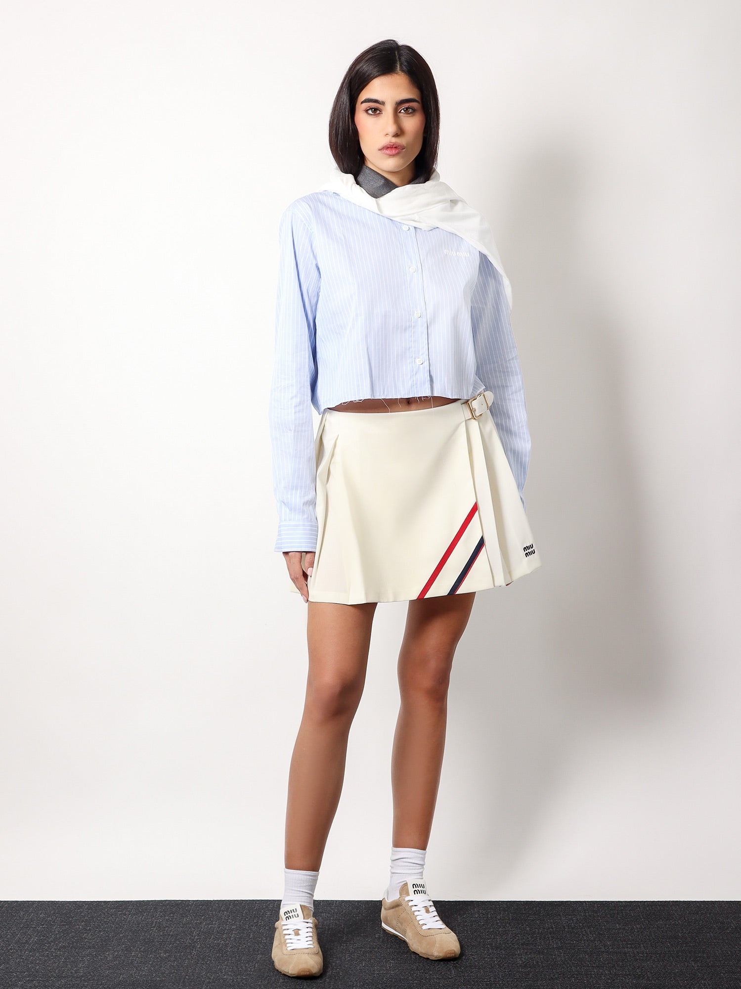 スカート MIU MIU Plisse wool and mohair skirt Miu Miu Plissé wool and mohair skirt | worldclassfashion