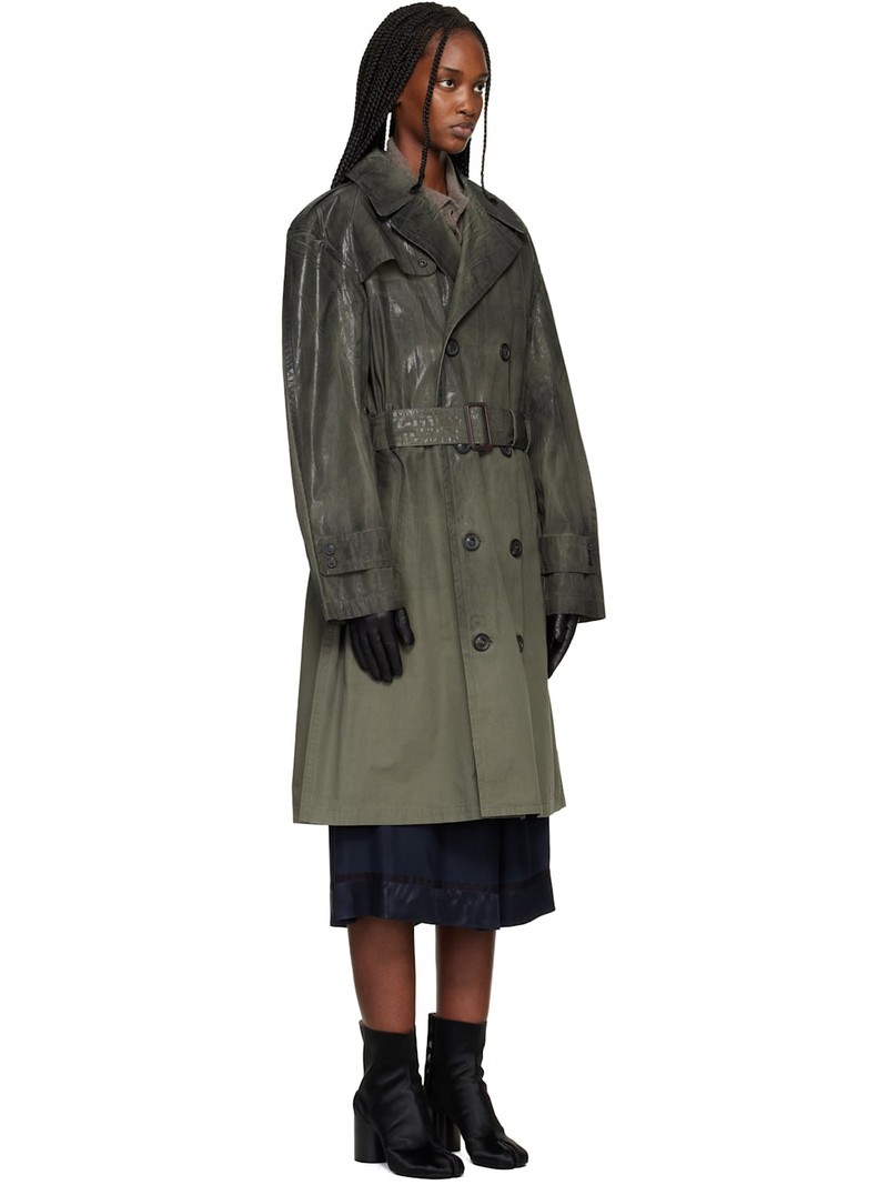 Khaki Double-Breasted Trench Coat 2