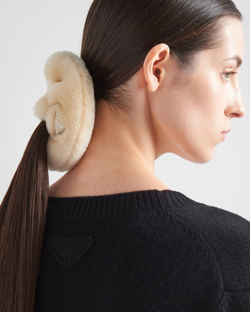 Prada Shearling scrunchie outlook