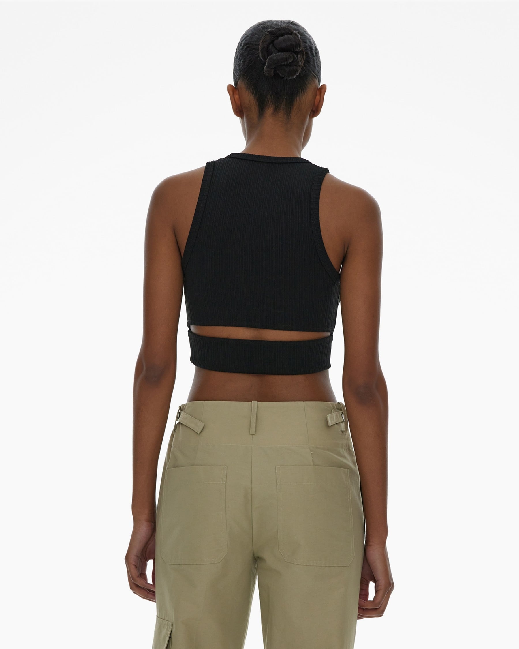 CROPPED RIB KNIT TANK TOP - 4