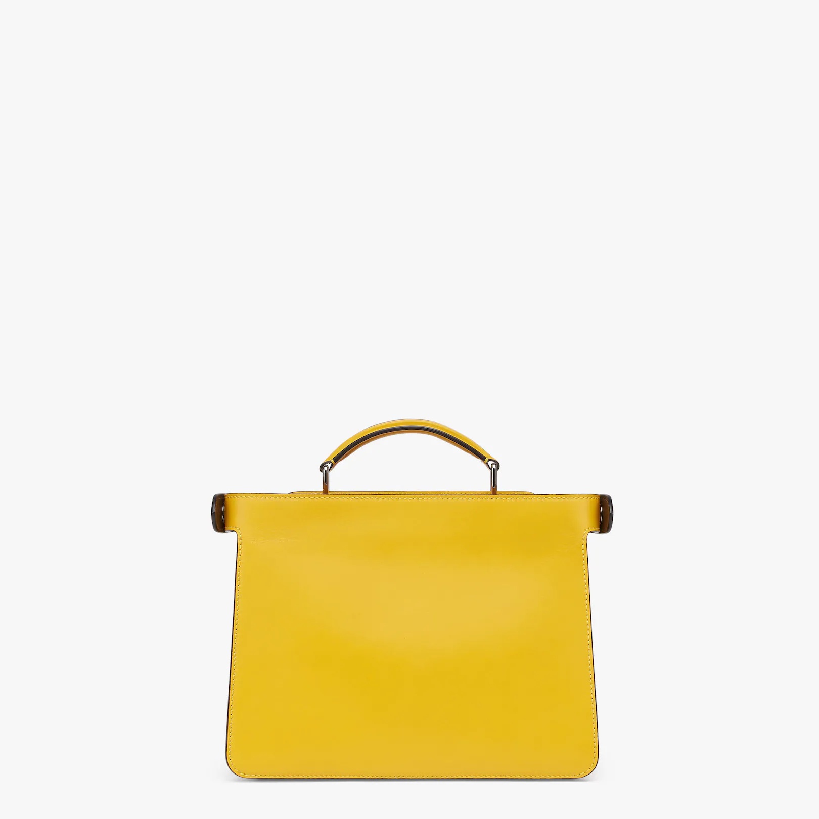 Brown and yellow leather bag - 4