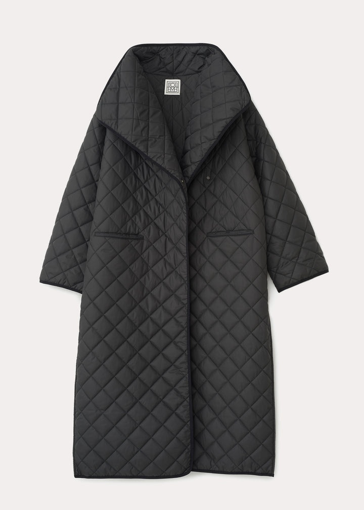Signature quilted coat black - 1
