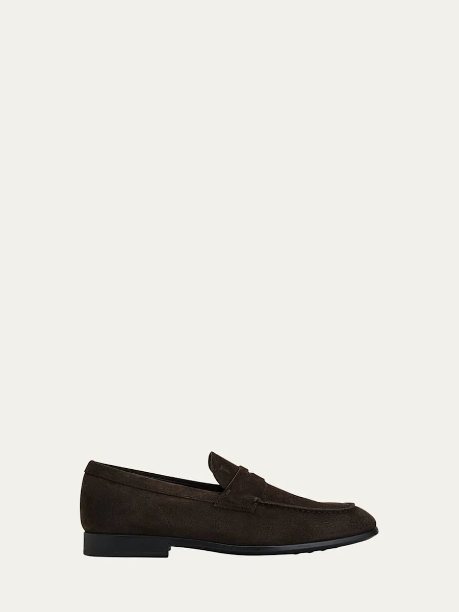 Men's Moccasino Suede Penny Loafers - 1