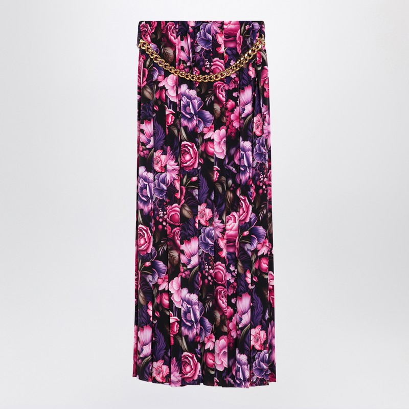 Balenciaga Long Pleated Floral Skirt Women - 2