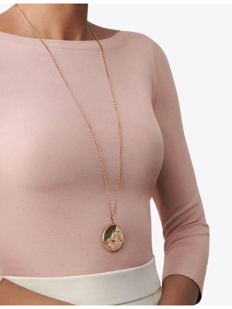 Van Cleef & Arpels Zodiaque Libra 18ct Rose-Gold And Gold Obsidian Pendant Necklace outlook