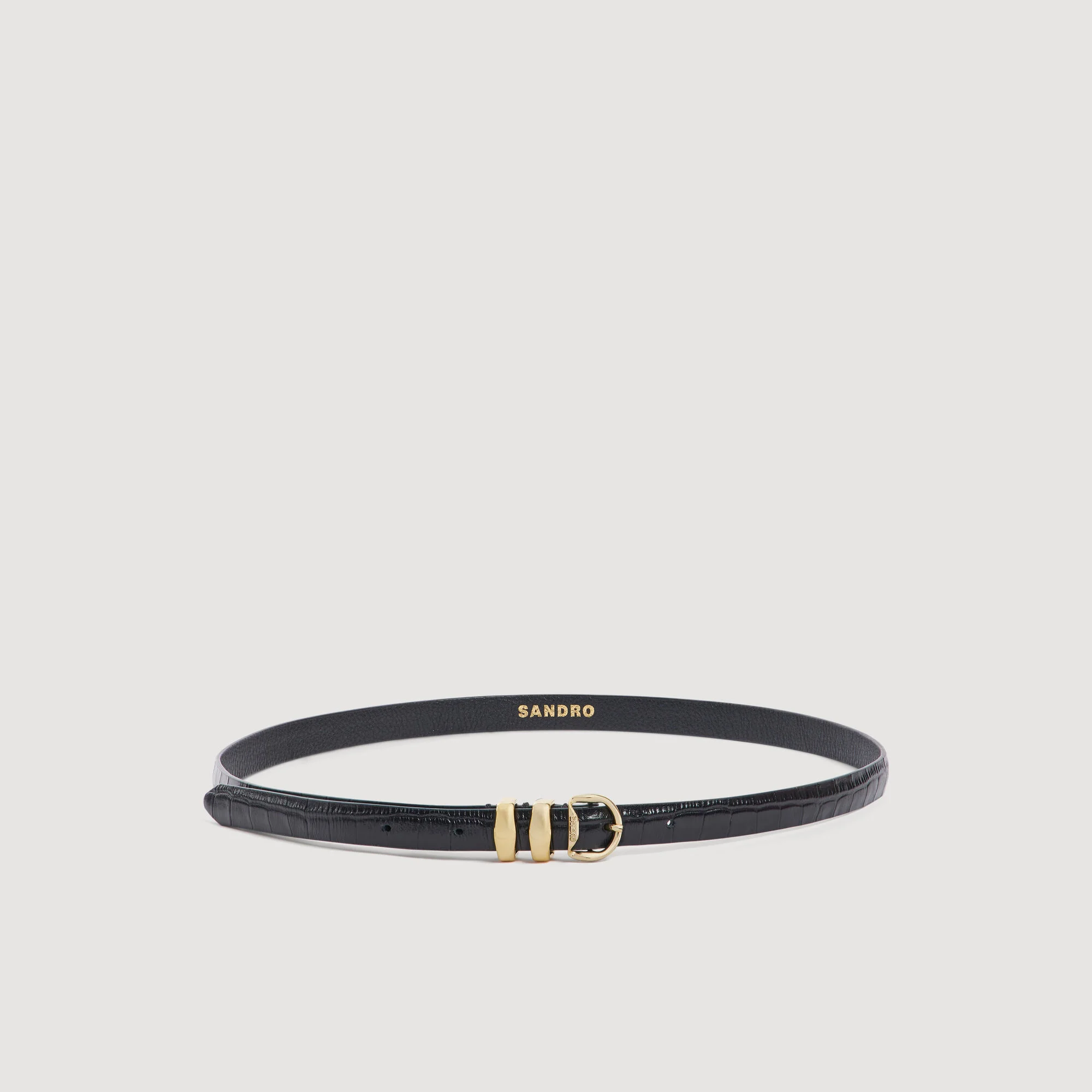 CROC-EFFECT LEATHER BELT - 1