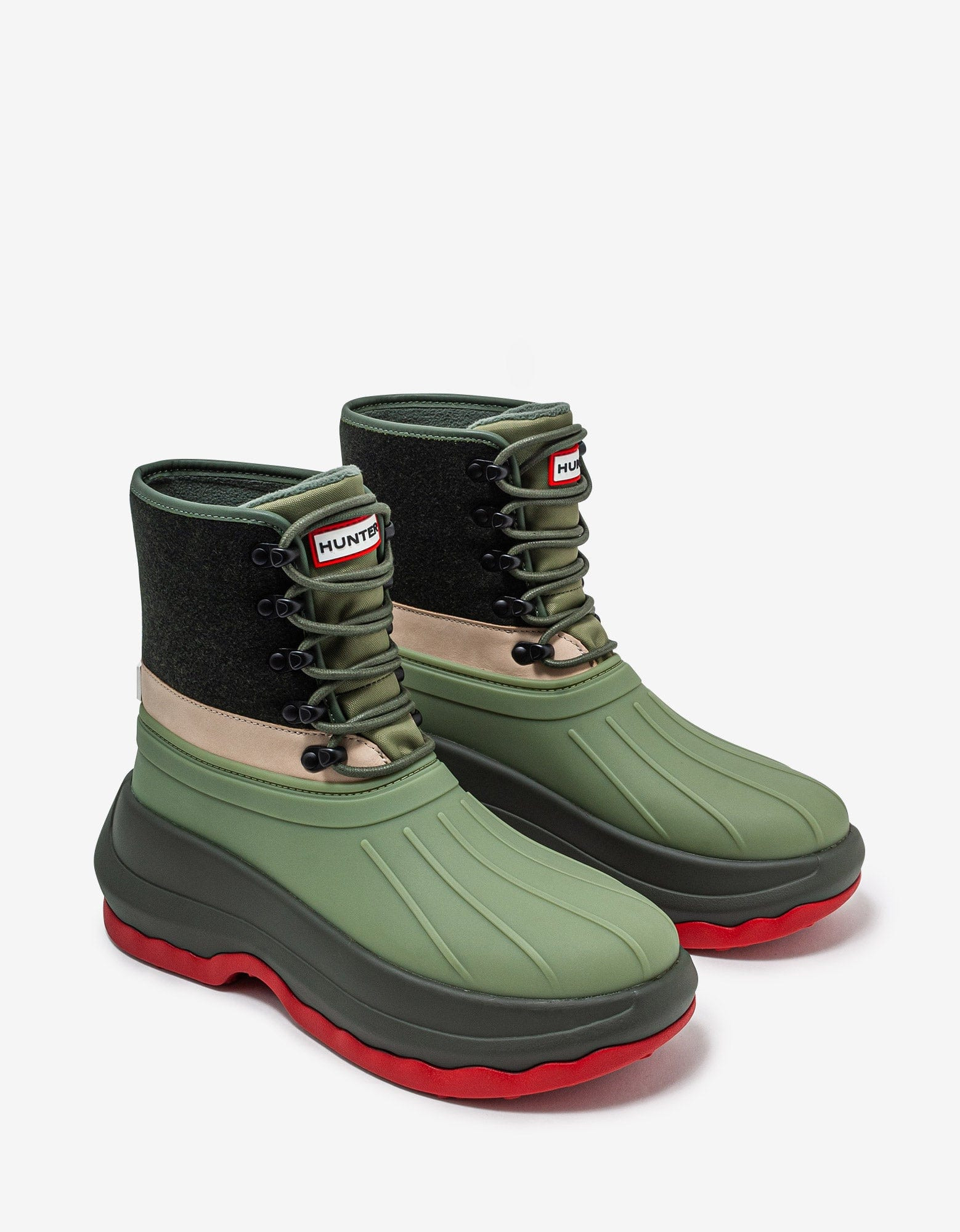 Kenzo Hunter Green Utilitarian Ankle Boots - 1