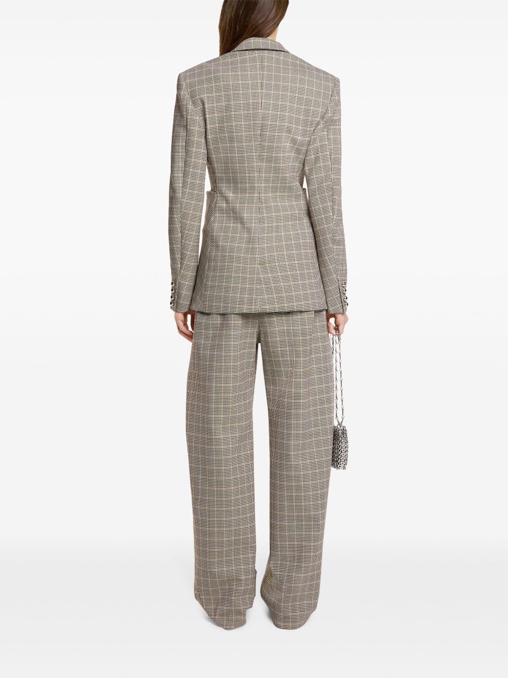 plaid check fitted jacket - 4