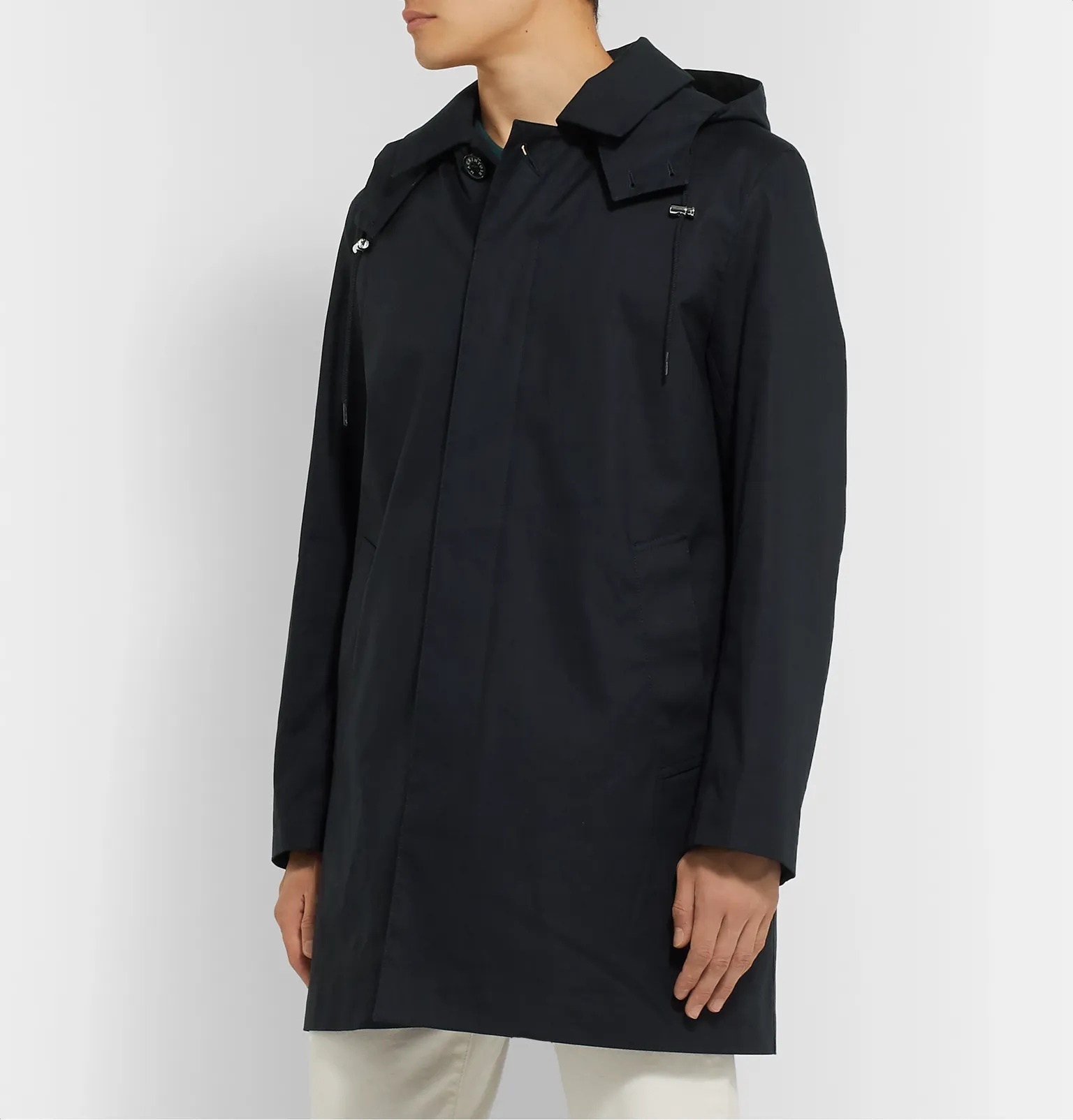 Bonded Cotton Hooded Raincoat - 4