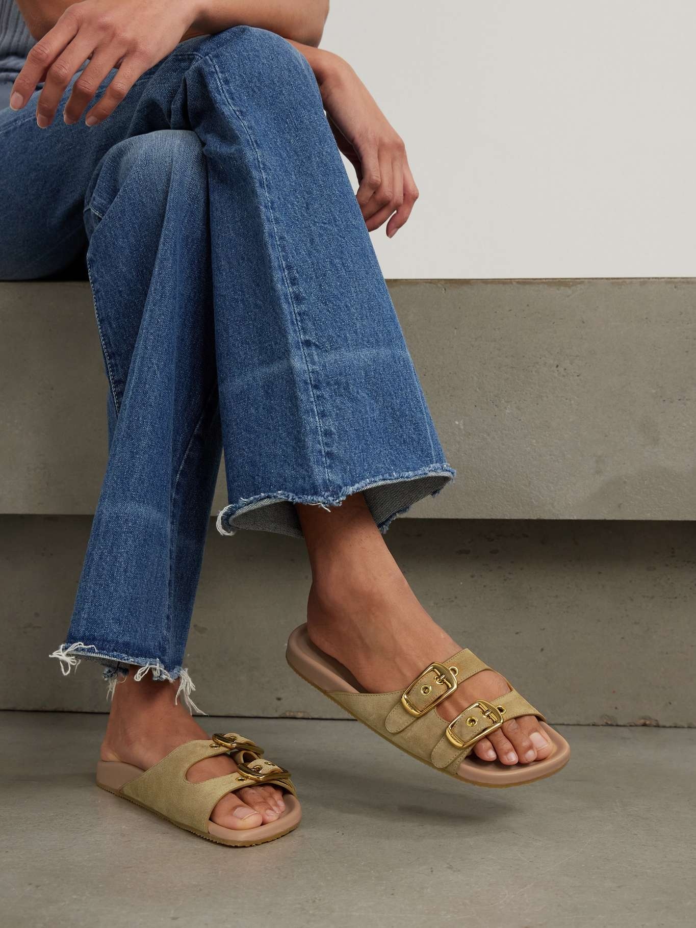 Polly suede slides Tan - 2