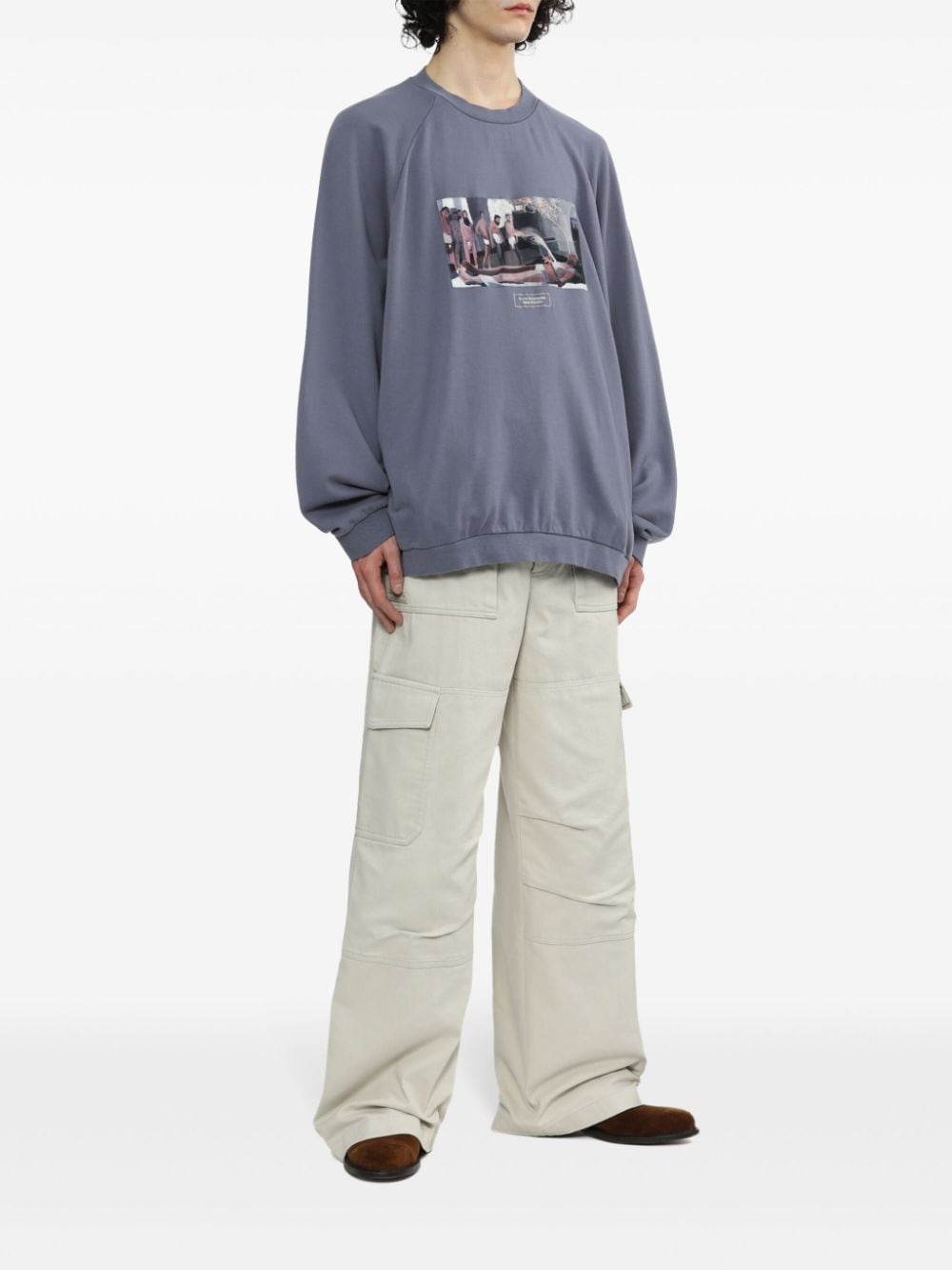 painterly-print cotton sweatshirt - 2