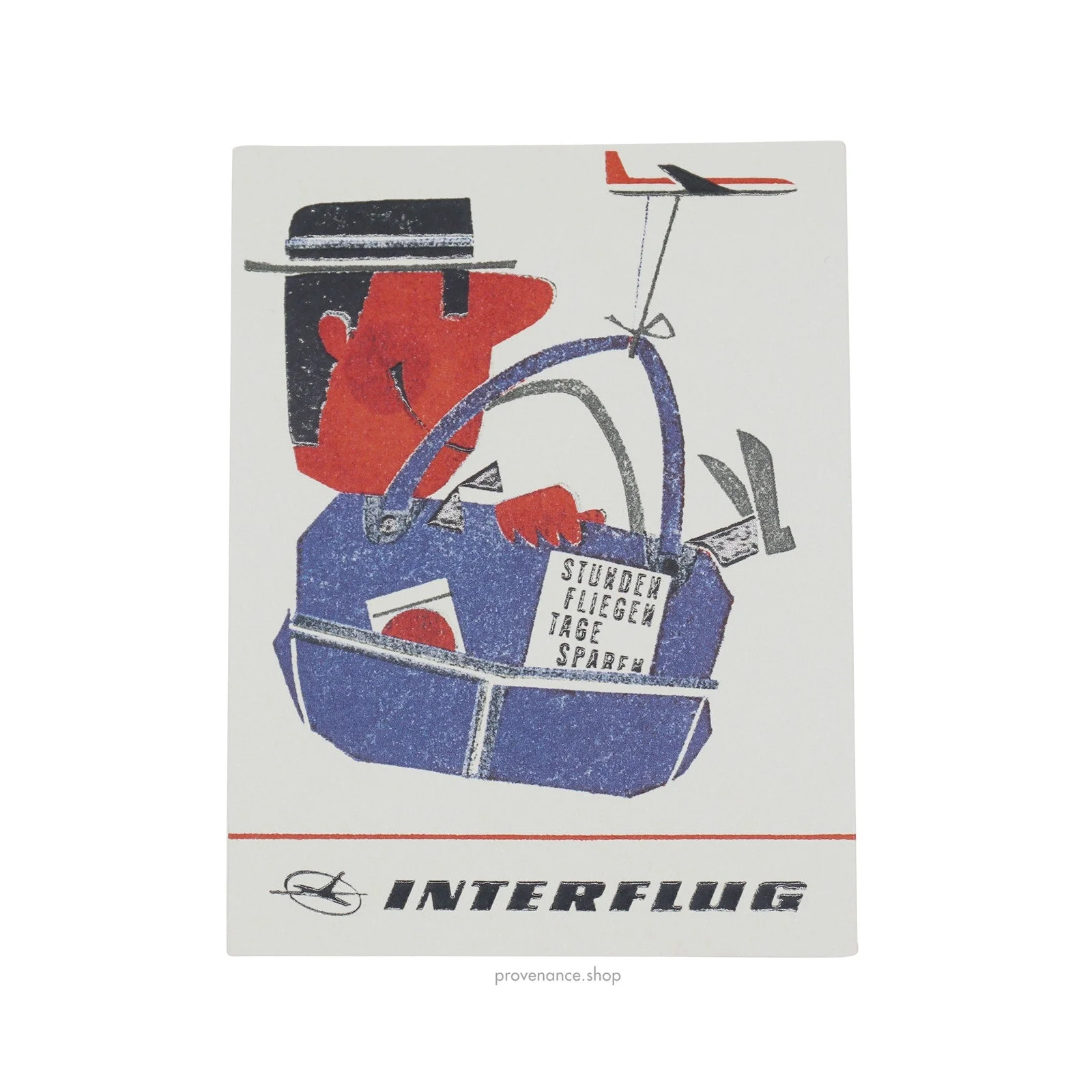 Louis Vuitton Airline Label Postcard Sticker- INTERFLUG - 1