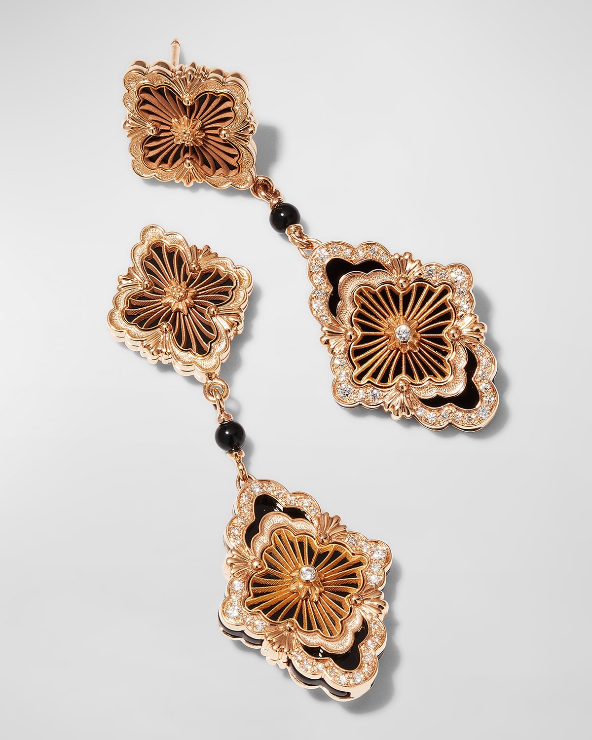 Opera Tulle 18K Onyx Diamond Drop Earrings - 3