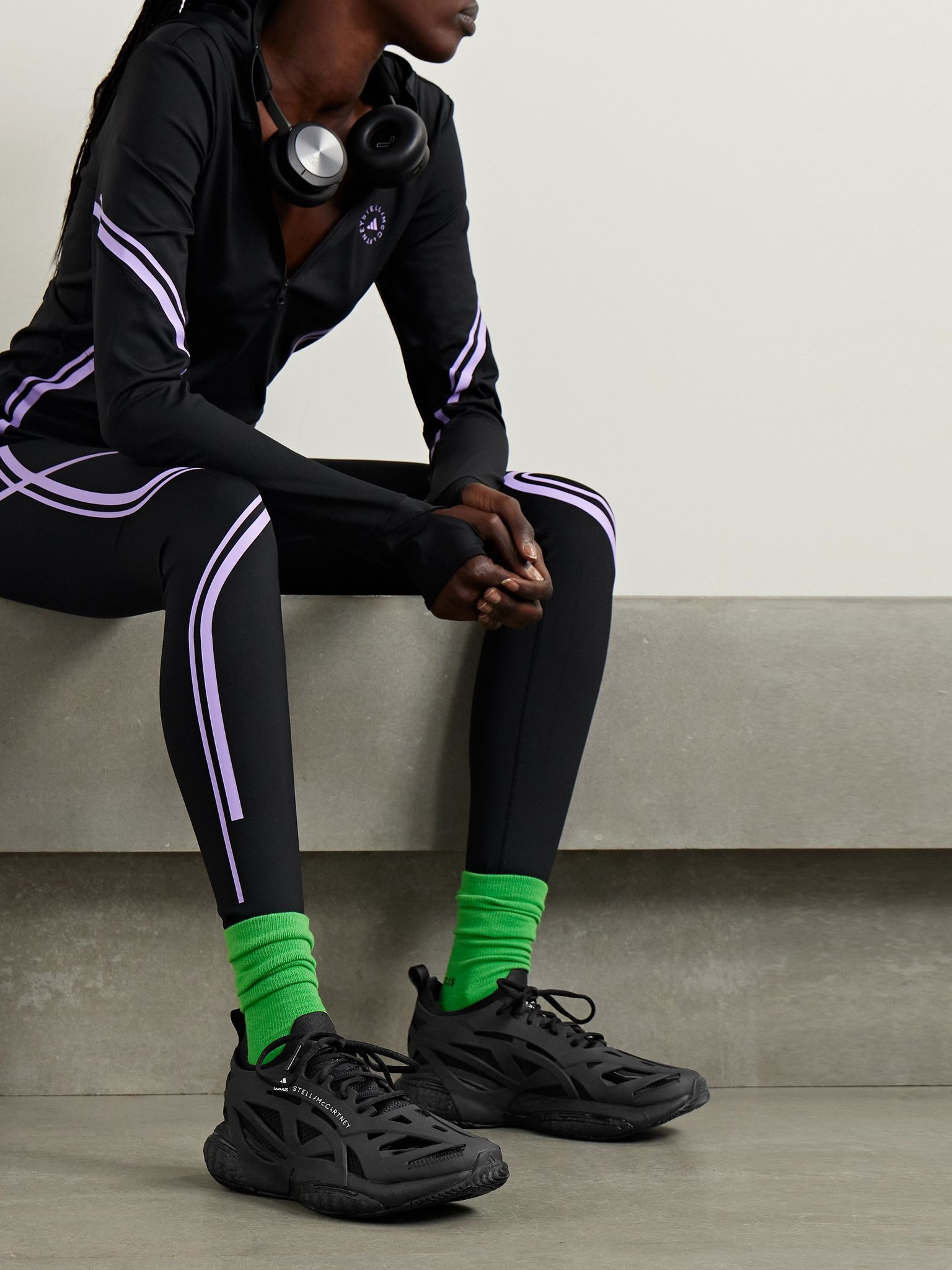 Solarglide Primeknit and rubber sneakers Black - 2