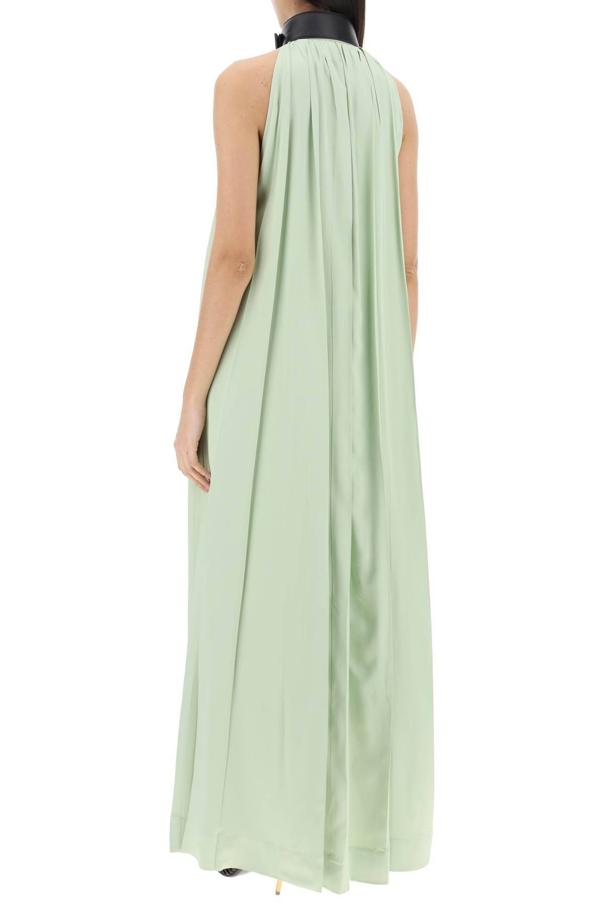 MAXI DRESS WITH LEATHER BUCKLE DETAIL - 4