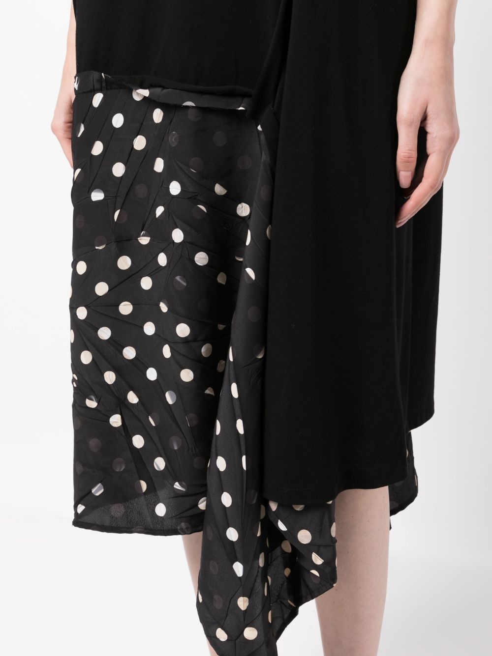 asymmetric polka-dot detailed dress - 5