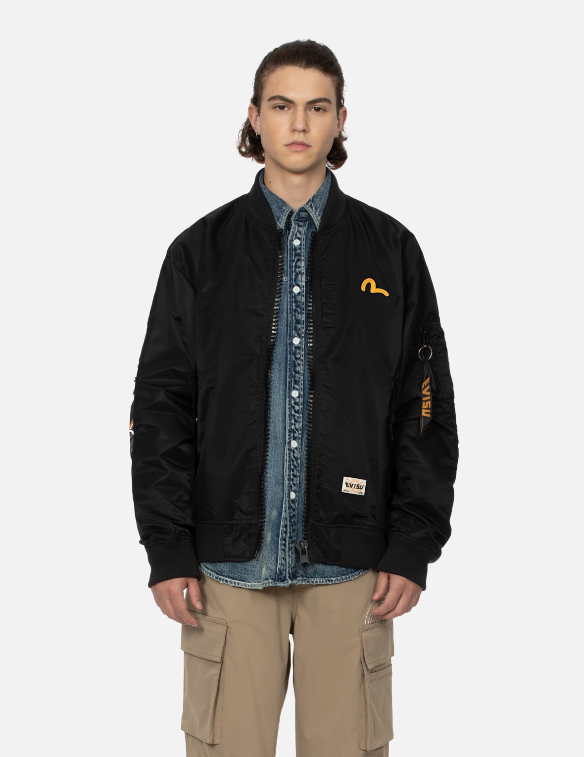 "VIRTUAL VACATION" DAICOCK PRINT LOOSE FIT BOMBER JACKET - 8