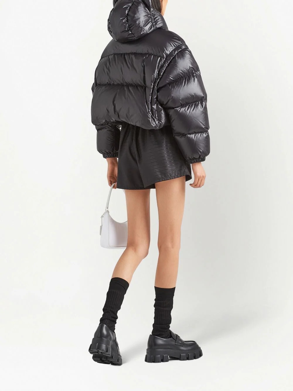 Re-Nylon detachable-sleeve padded jacket - 3