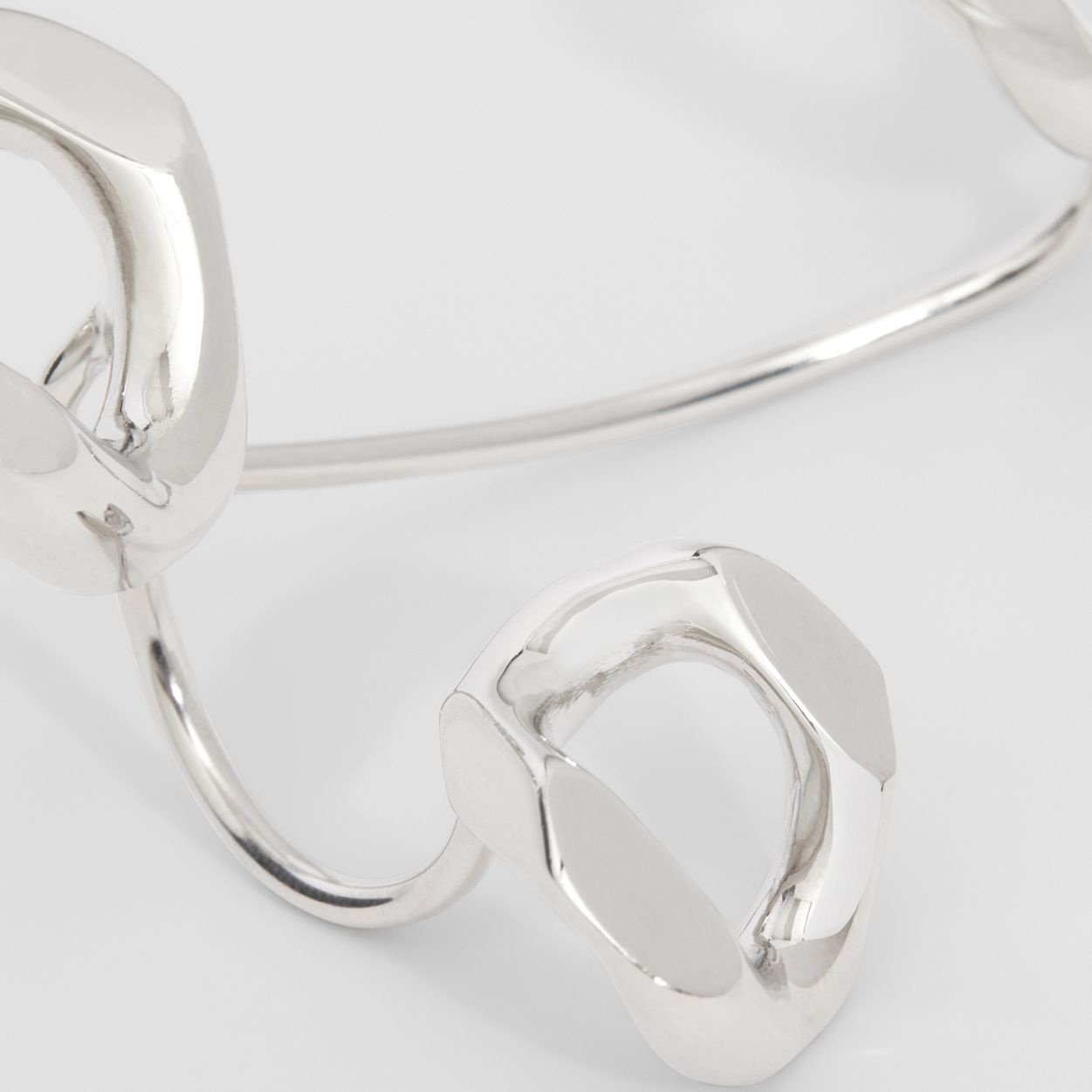 Palladium-plated Chain-link Ring Trio - 2