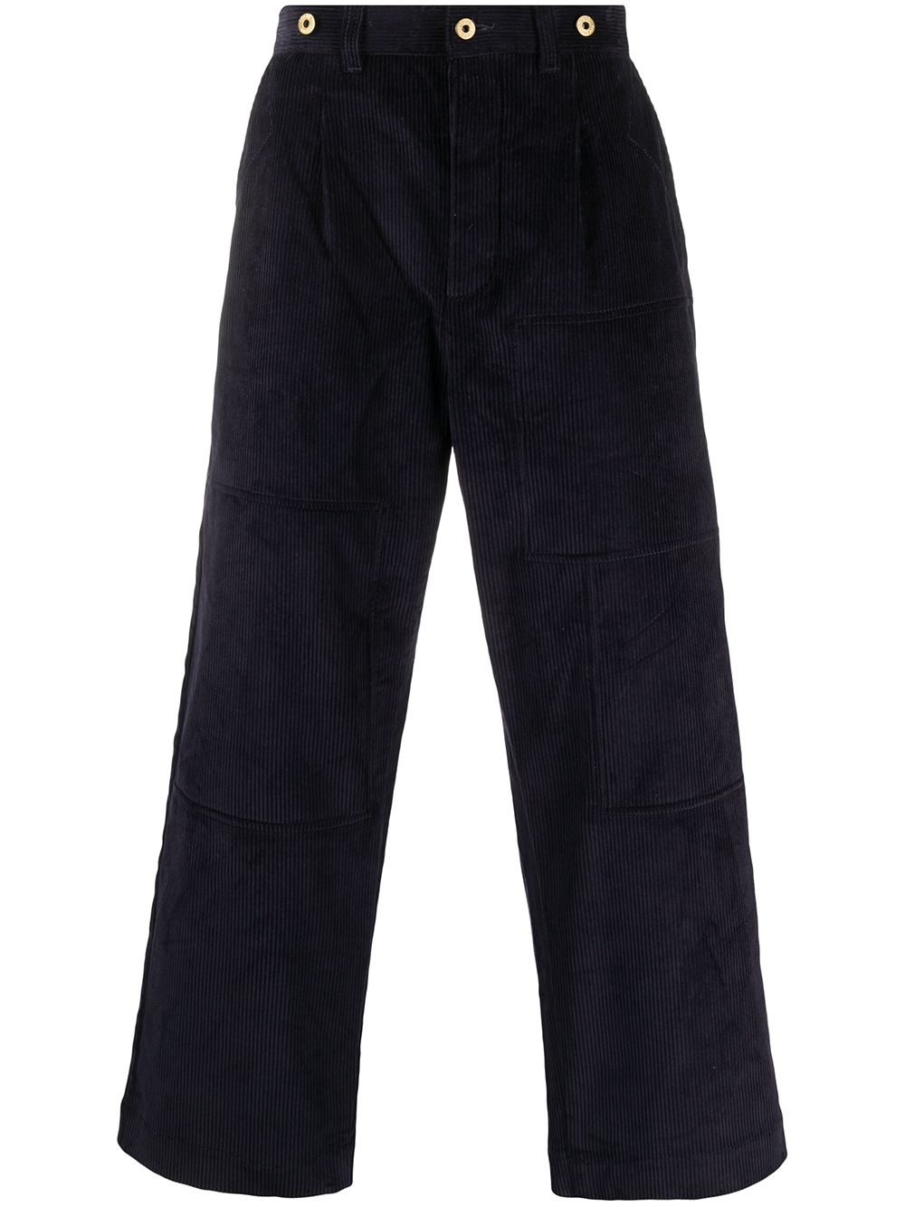 logo-patch straight-leg trousers - 1