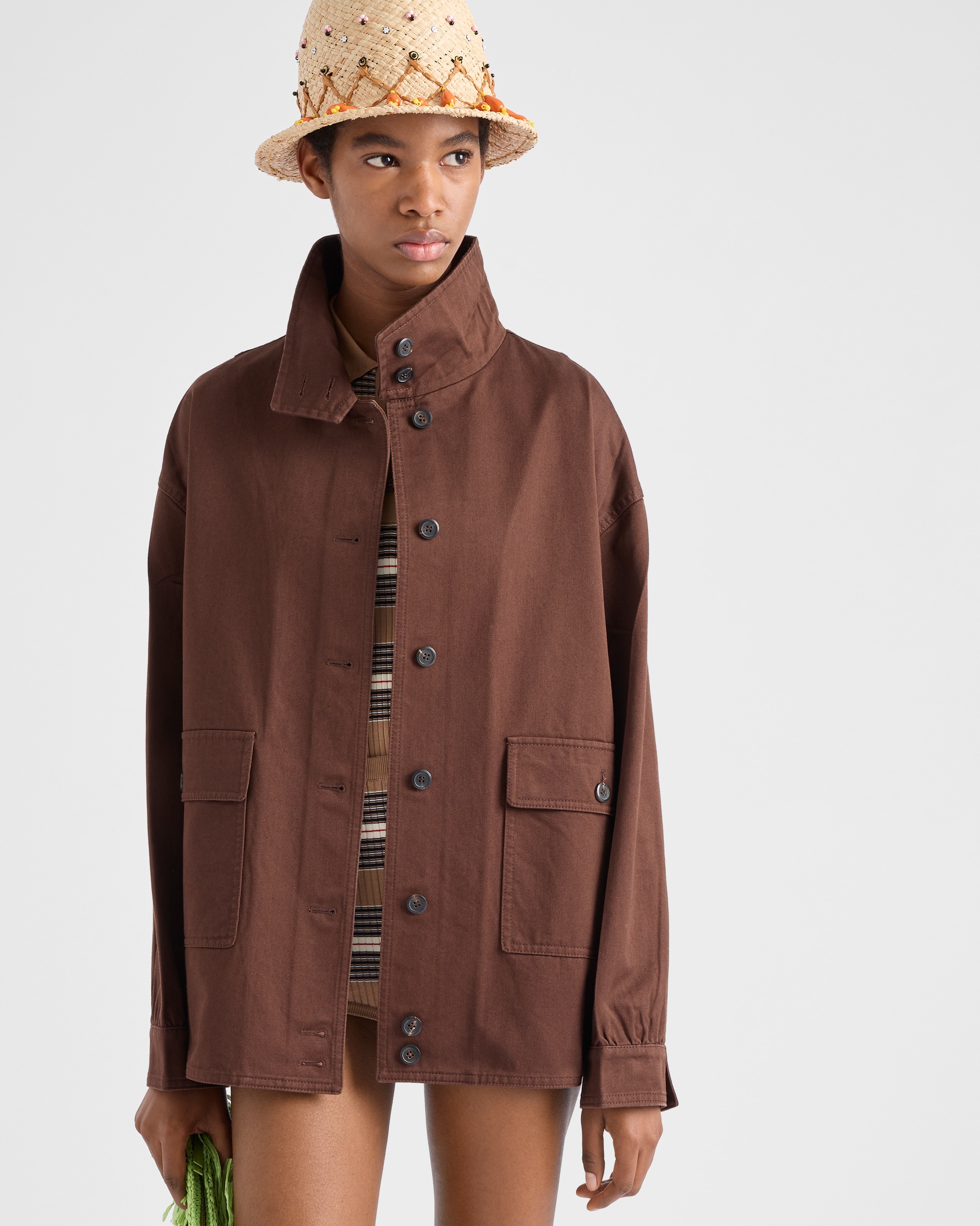 Old gabardine cotton shirt jacket - 4