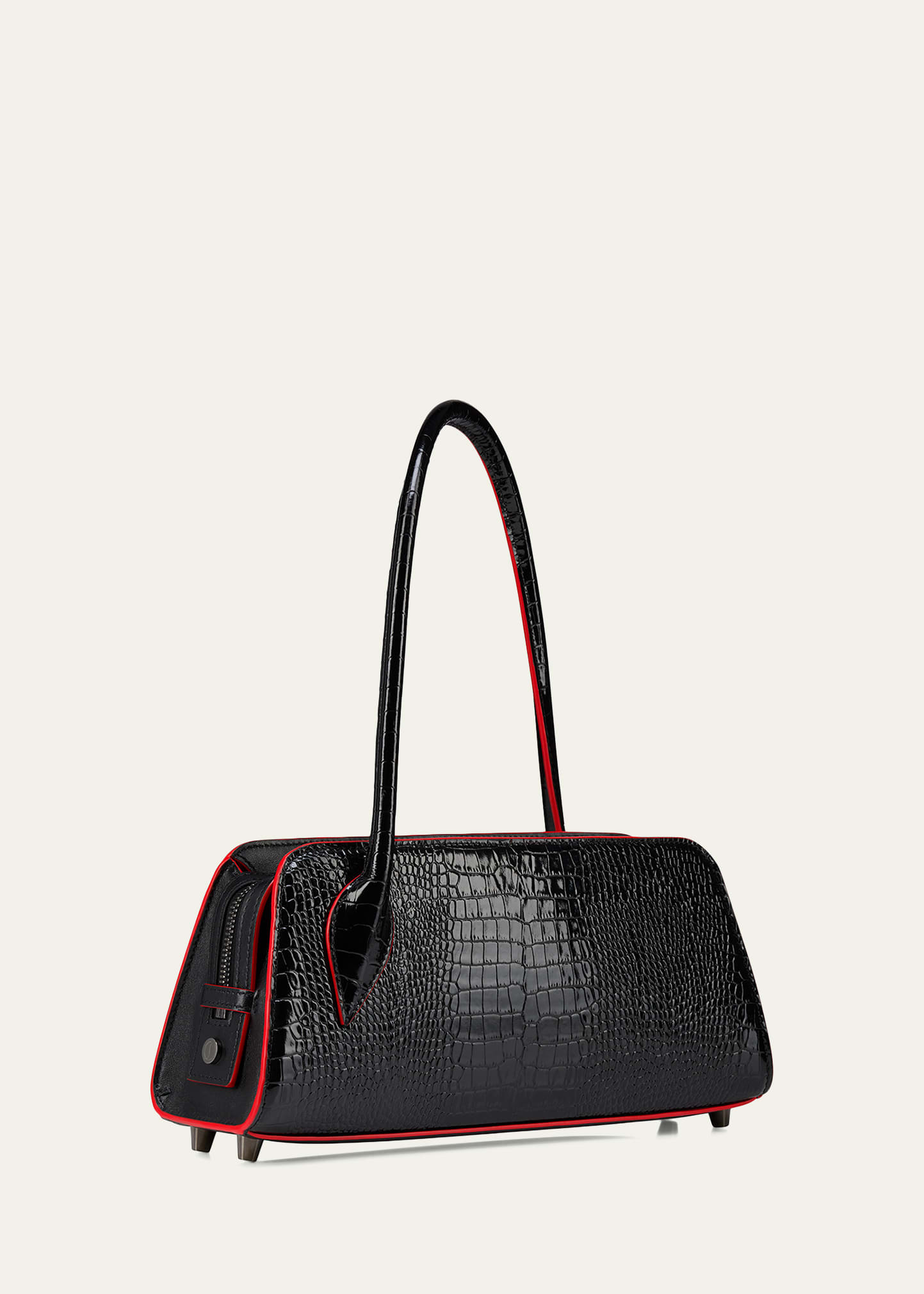 Eloise Croc-Embossed Leather Shoulder Bag - 2