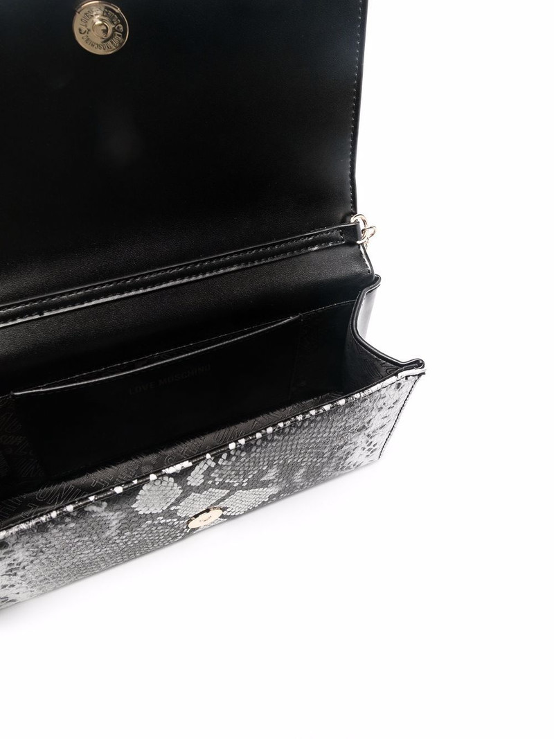 logo plaque snakeskin print crossbody 5