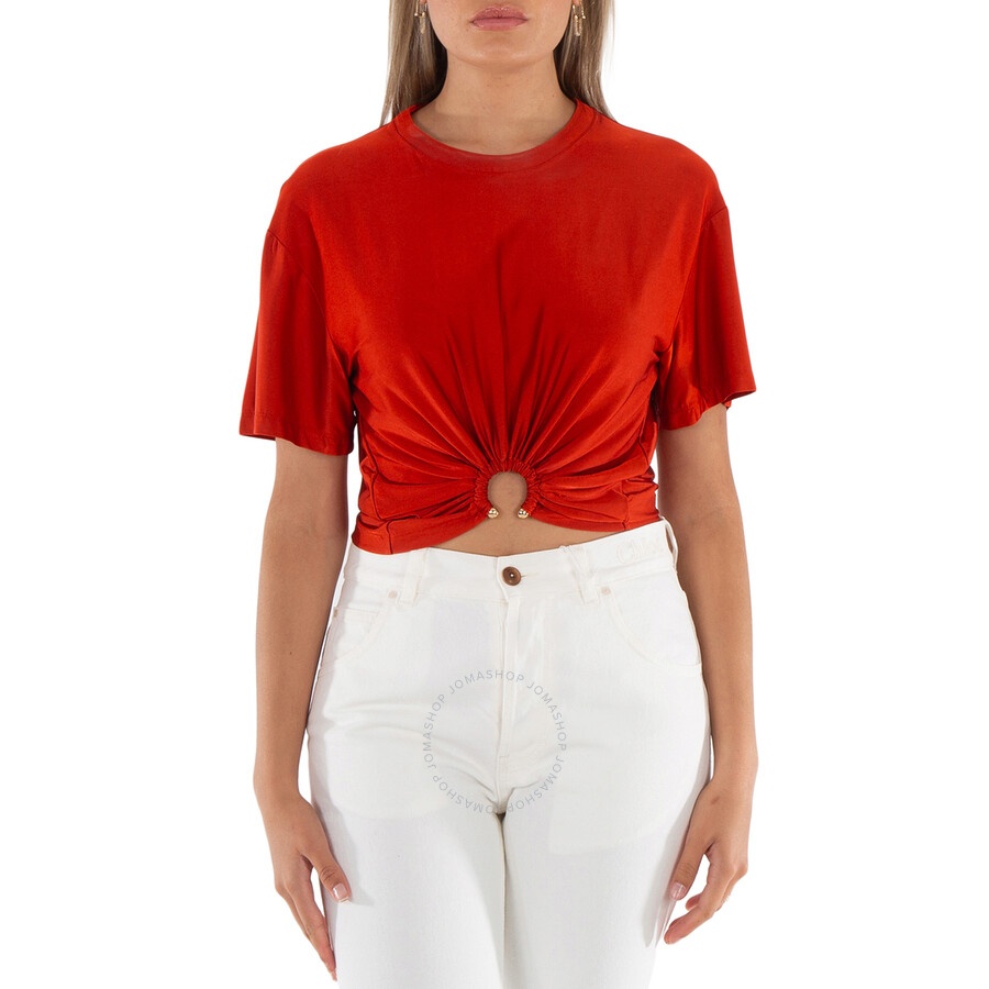 Rabanne Short Sleeve Knotted Cropped T Shirt - 3