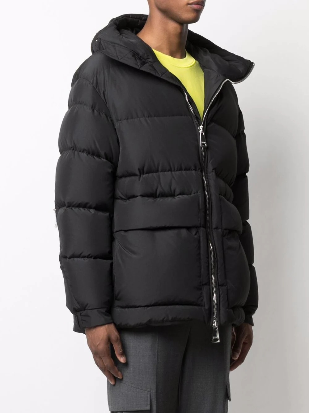 hooded zip-up padded coat - 5