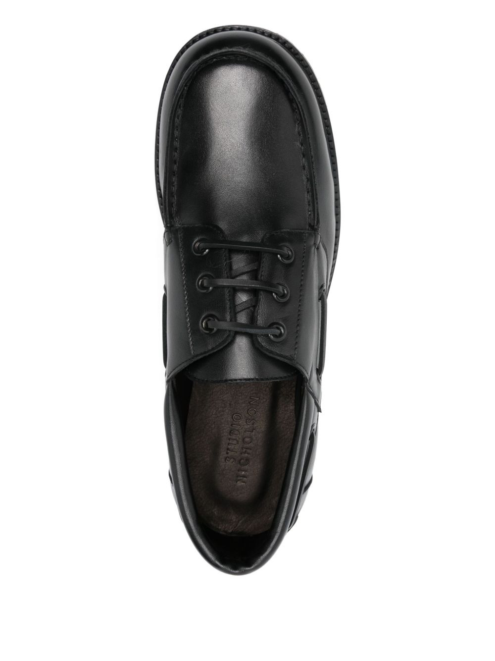 Guston leather lace-up boat shoes - 4