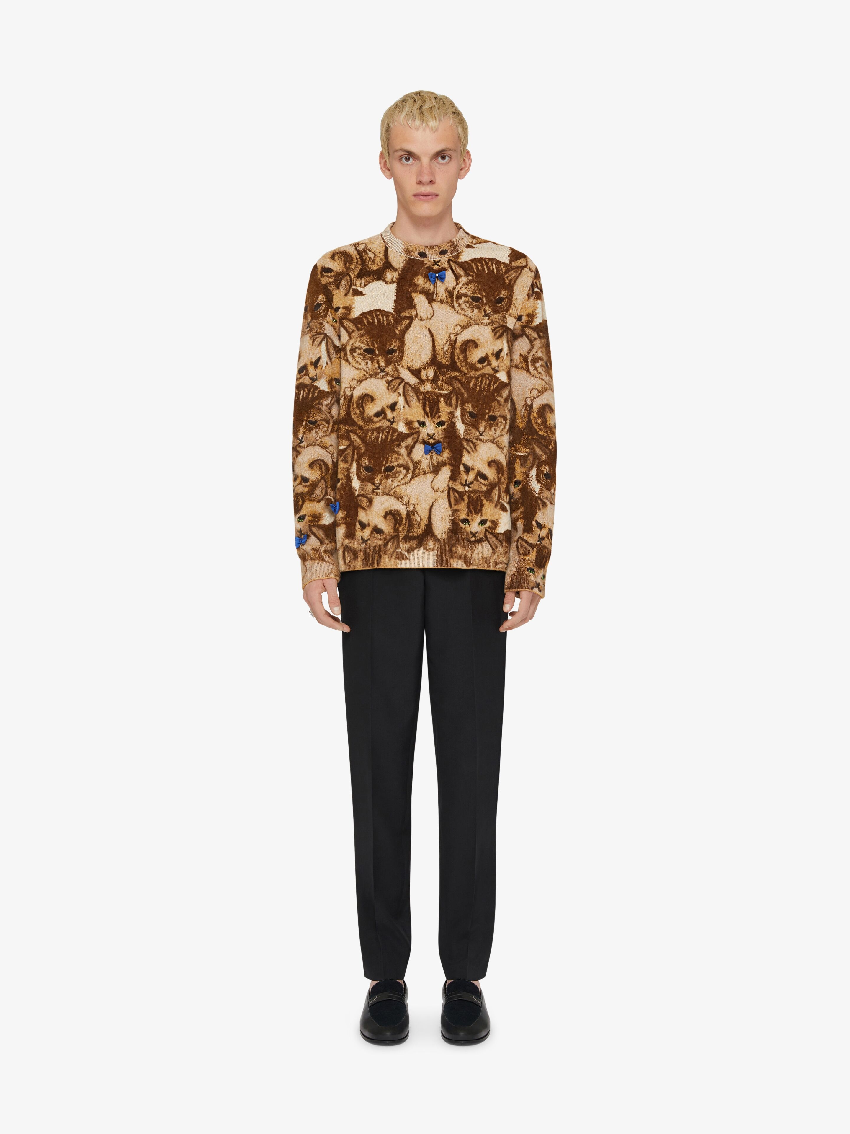 SWEATER IN CAT JACQUARD WITH CRYSTALS DETAILS - 3