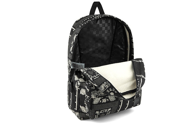Vans Fashion Printed Backpack 'Black White' VN00021MCQ8 - 4