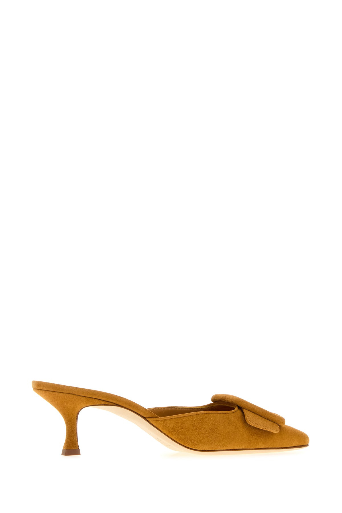 Pastel orange suede Maysale mules - 3