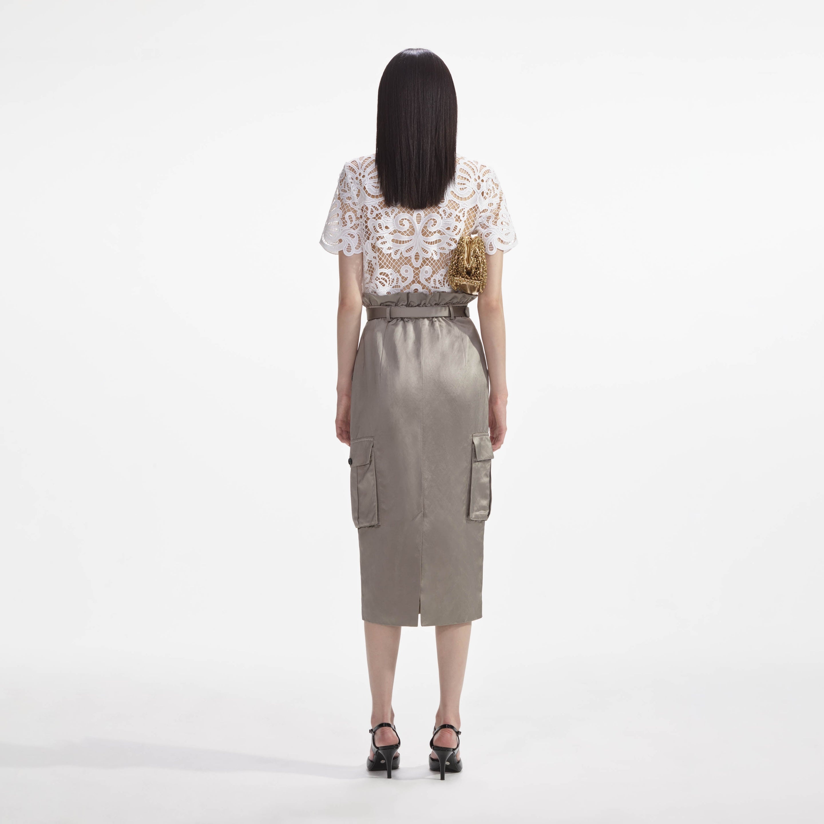 self-portrait White Guipure Lace Top | REVERSIBLE